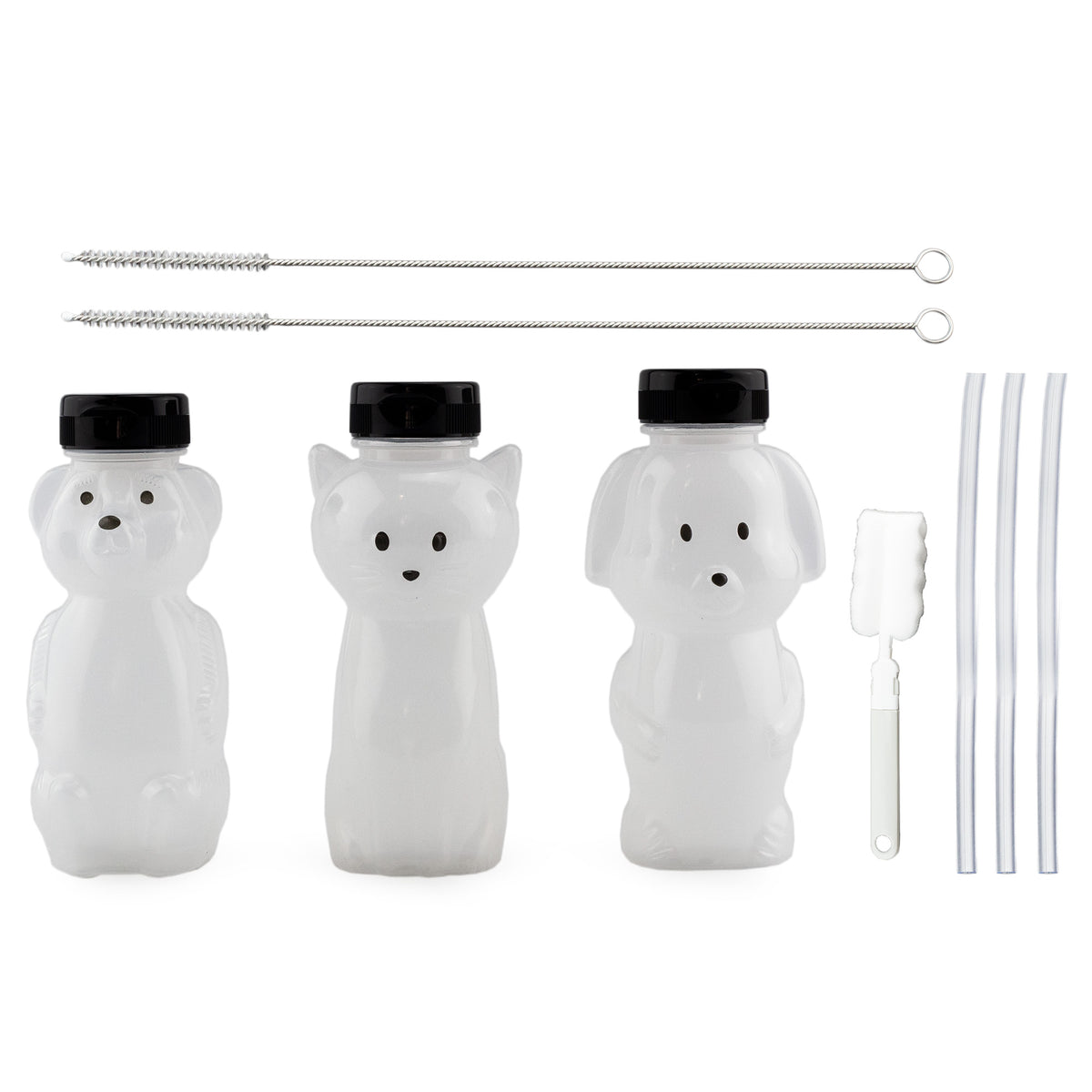 Darware Cat, Dog and Bear Straw Cups (Set of 3); 8-Ounce Therapy