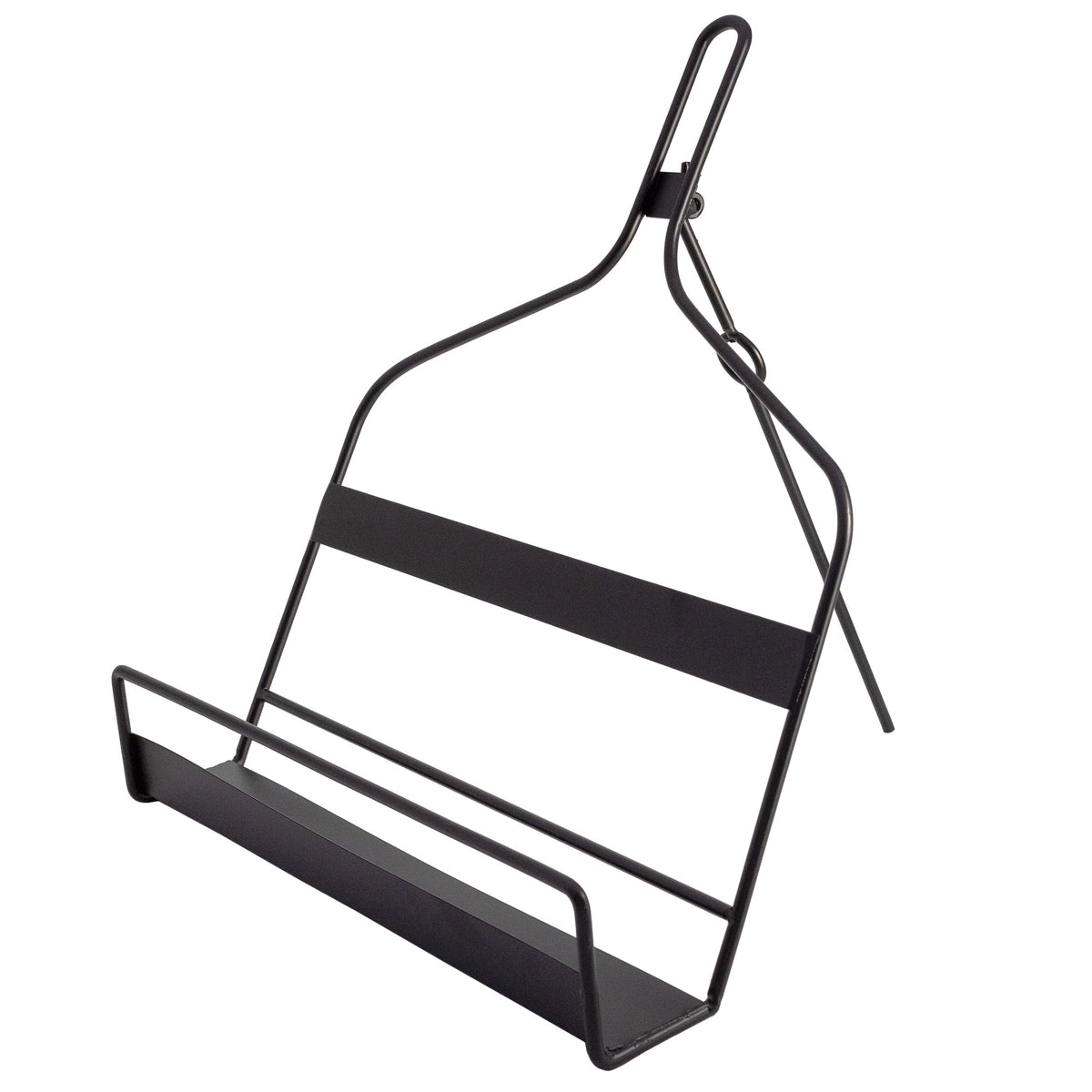 AuldHome Rustic Black Metal Cookbook Stand; Vintage Recipe Holder for