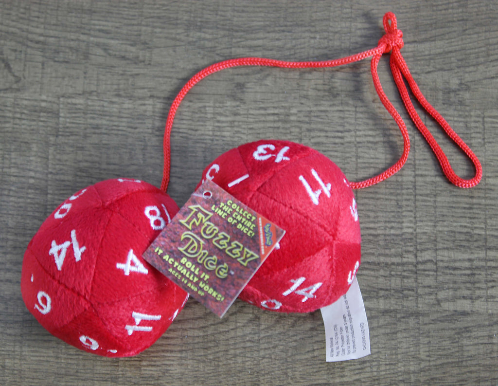 20-Sided Plush Dice Danglers (Red) - TV_06310