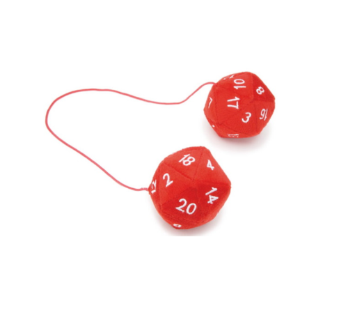 Red 20-Sided Plush Dice Danglers (Case of 24) - 24X_TV_06310_CASE