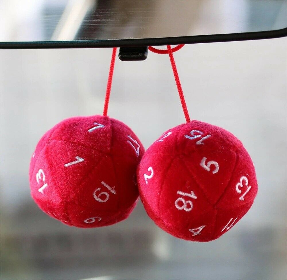 20-Sided Plush Dice Danglers (Red) - TV_06310