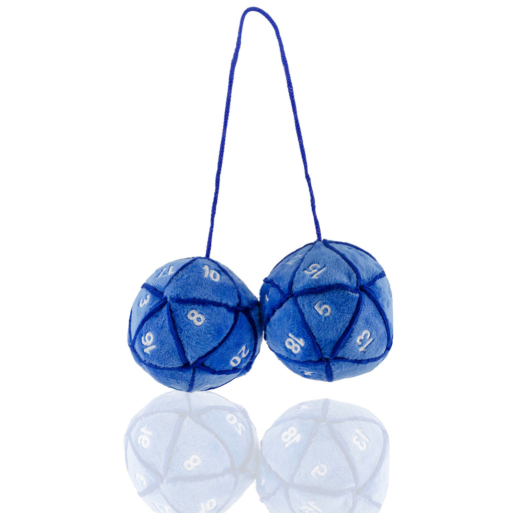 Blue 20-Sided Plush Dice for Car Mirror (Case of 96) - 96X_TV_06330_CASE