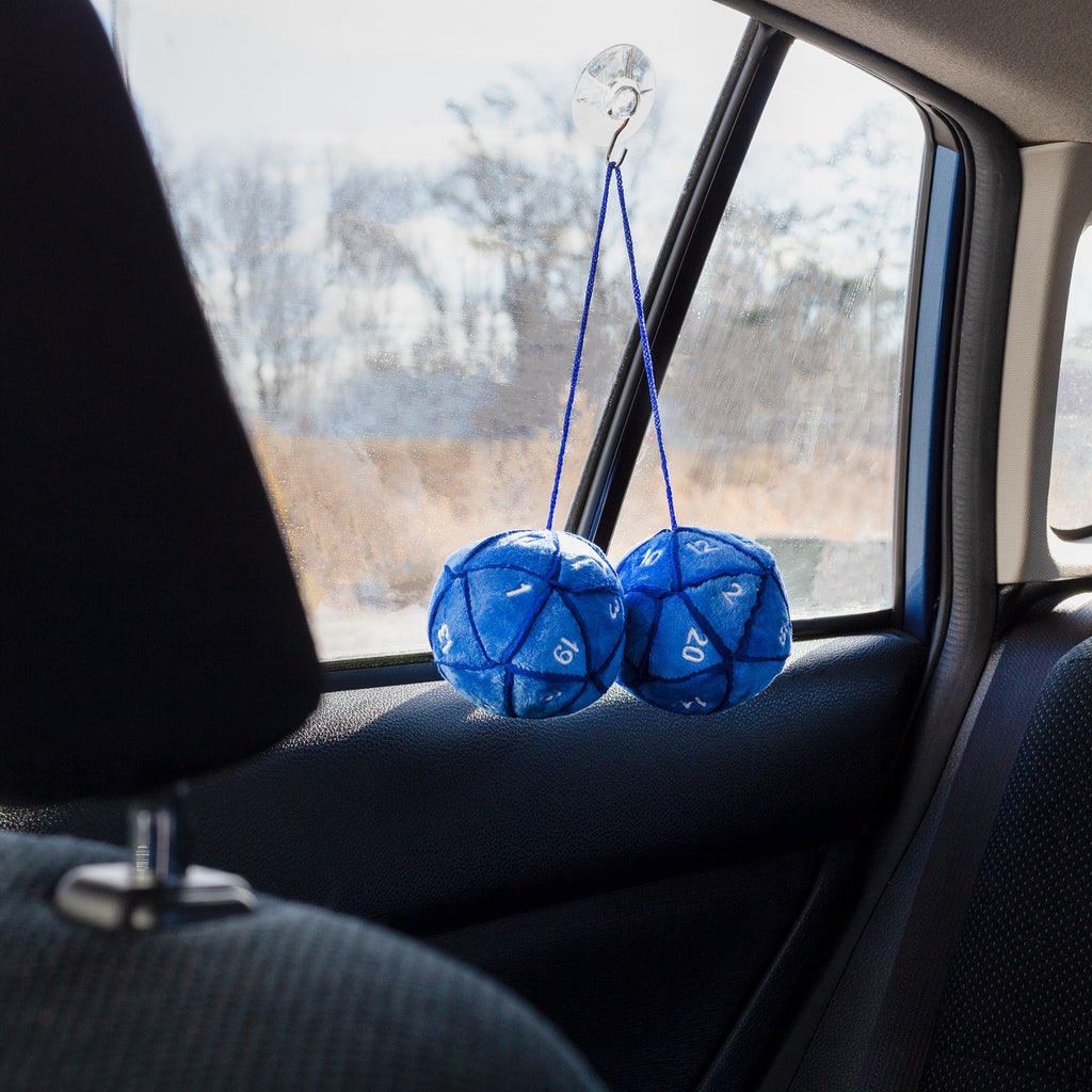 Blue 20-Sided Plush Dice for Car Mirror (Case of 96) - 96X_TV_06330_CASE