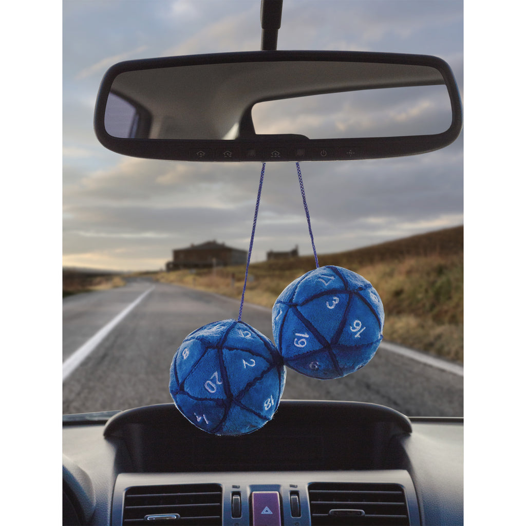 Blue 20-Sided Plush Dice for Car Mirror (Case of 96) - 96X_TV_06330_CASE
