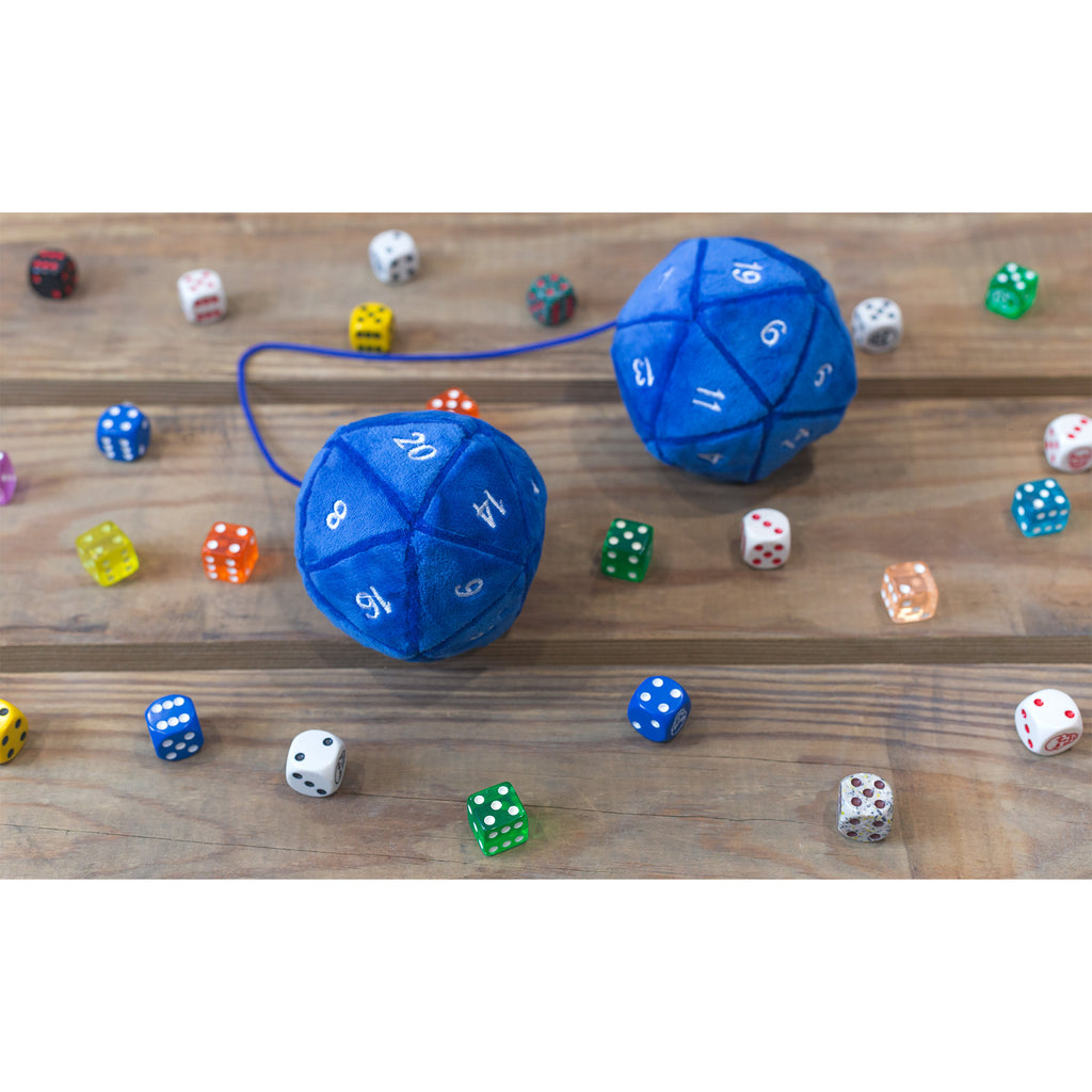 Blue 20-Sided Plush Dice for Car Mirror (Case of 96) - 96X_TV_06330_CASE