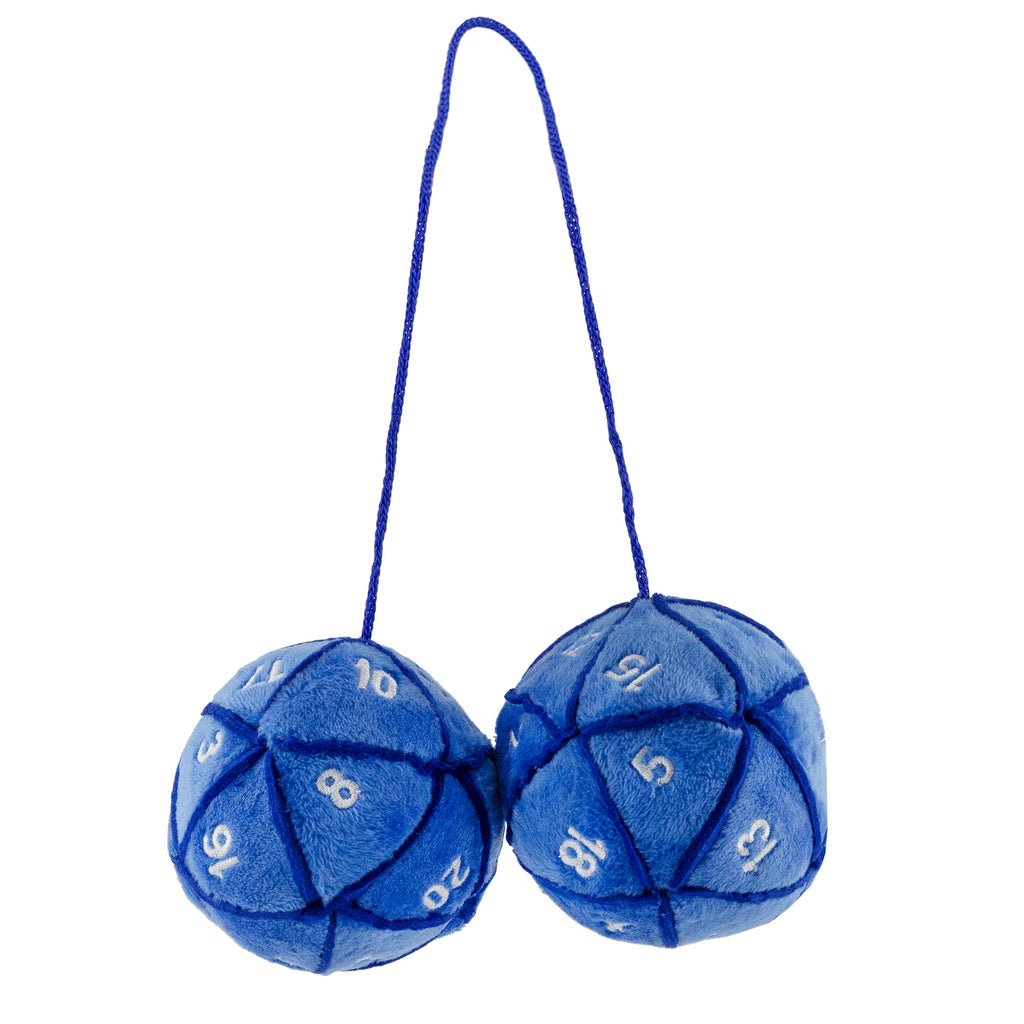 Blue 20-Sided Plush Dice for Car Mirror (Case of 96) - 96X_TV_06330_CASE