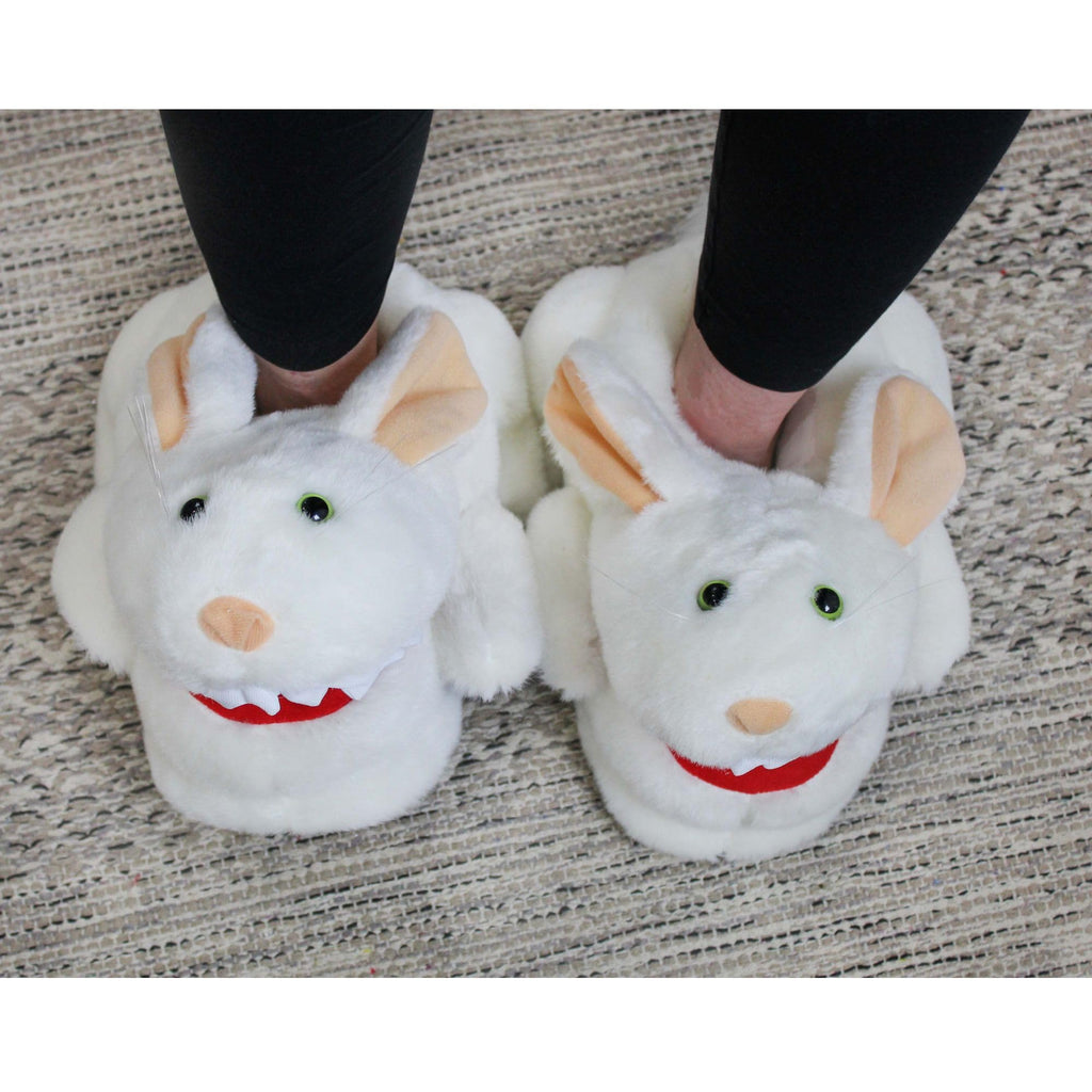 Rabbit w/Big Pointy Teeth Plush Slippers from Monty Python - TV_15043