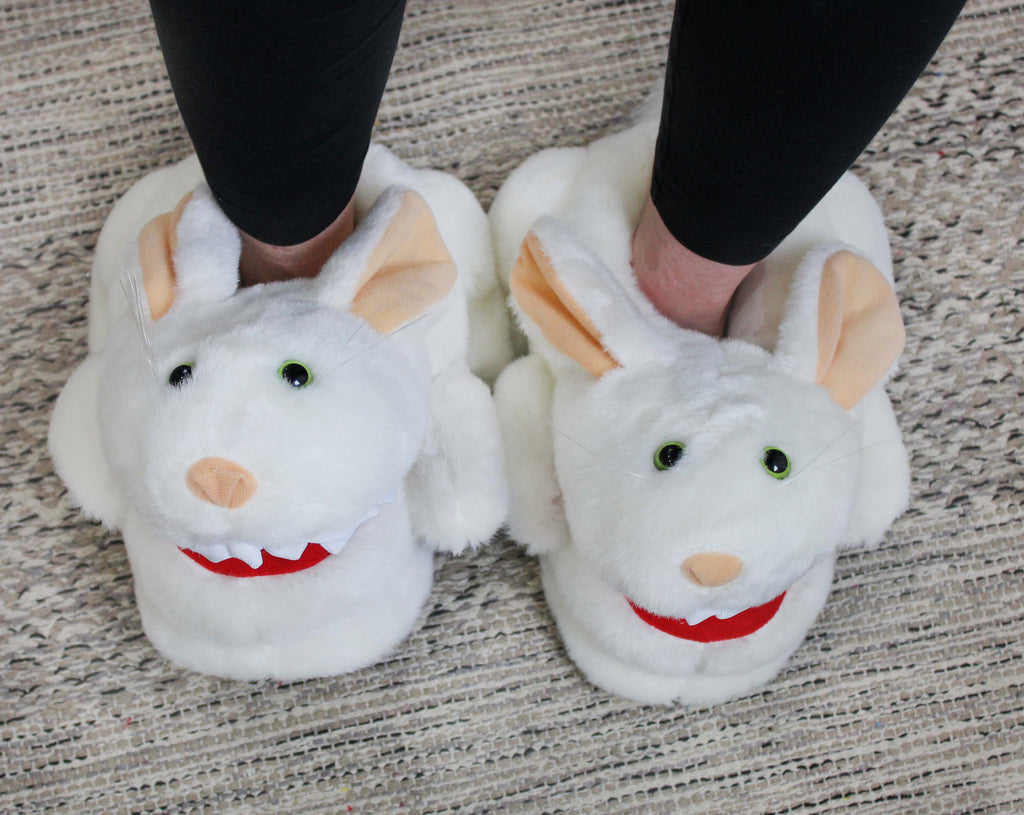 Rabbit w/Big Pointy Teeth Plush Slippers from Monty Python (Case of 8) - 8X_TV_15043_CASE