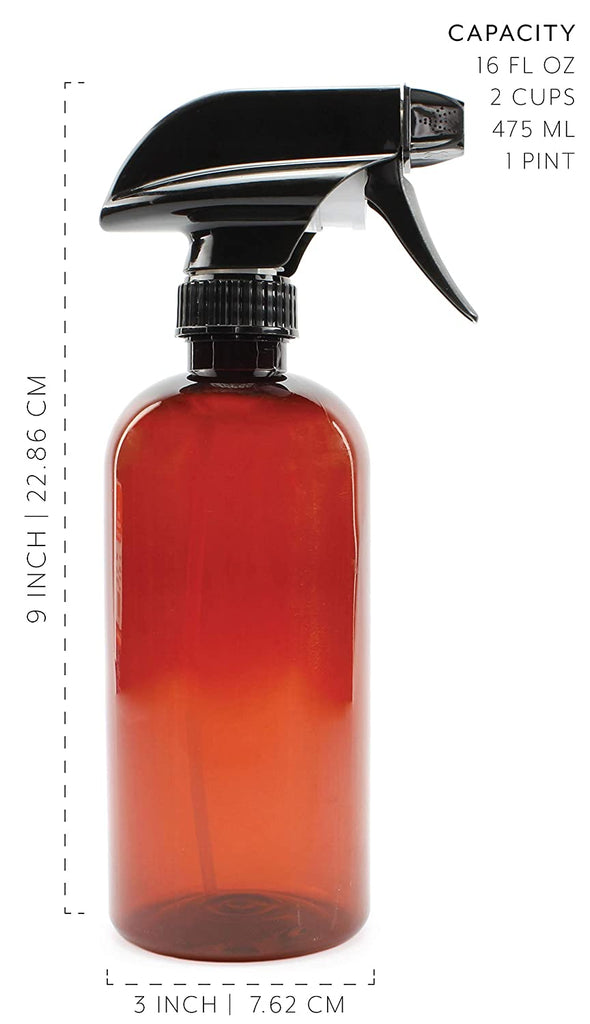 16oz Amber PLASTIC Spray Bottles (96-pack) - 16X_SH_1268_CASE