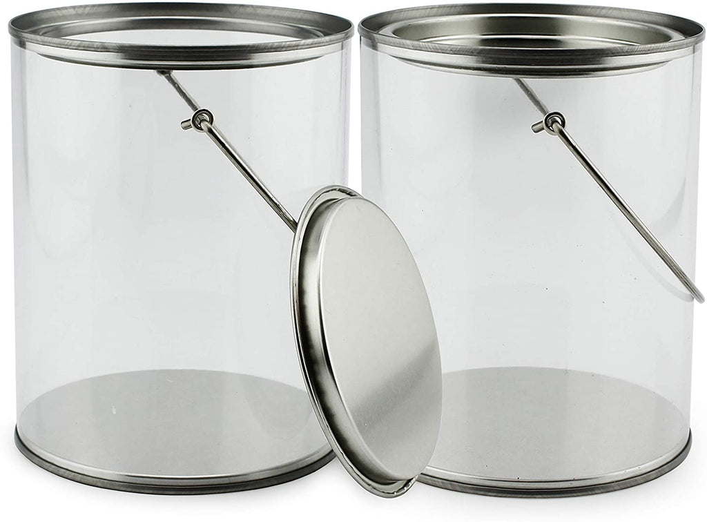 Quart Size Clear Plastic Paint Cans (48-Pack, 5in Tall) - 24X_SH_1316_CASE
