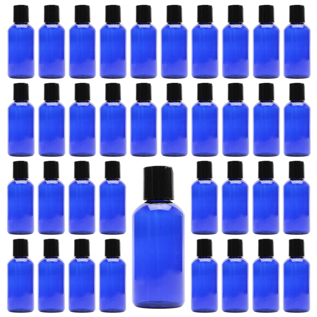 4oz Blue Plastic Squeeze Bottles w/ Disc Top Flip Cap (120 pack) - 20X_SH_1414_BUNDLE
