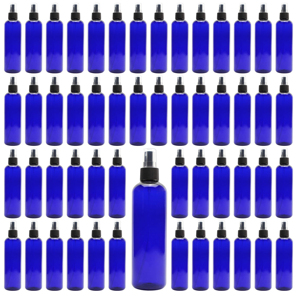 8oz Cobalt Blue Plastic PET Spray Bottles w/ Fine Mist Atomizers (120-pack) - 20X_SH_1416_BUNDLE