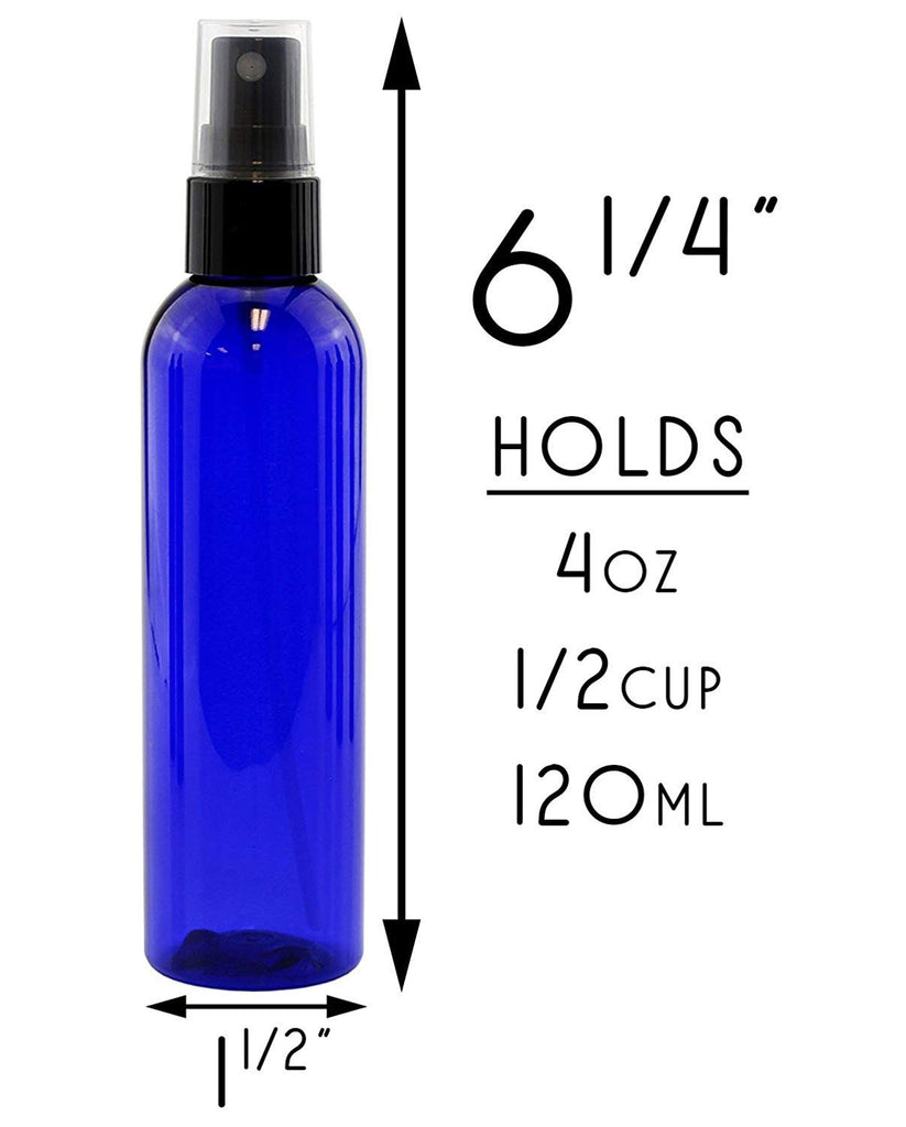 4oz Blue Plastic PET Spray Bottles w/Fine Mist Atomizers (120-Pack) - 20X_SH_1420_BUNDLE