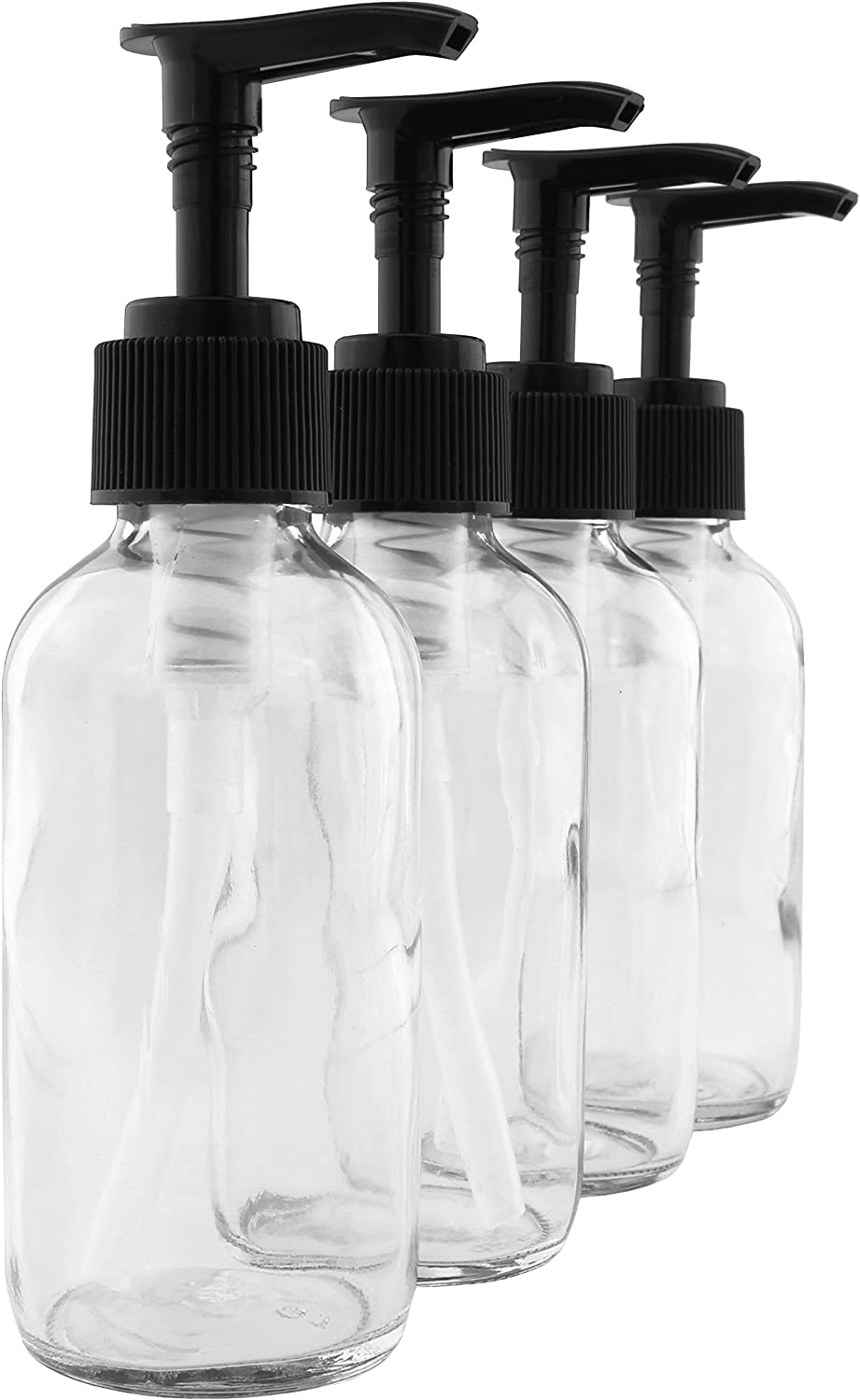 Cornucopia Container Cornucopia Brands 4oz Clear Glass Pump Bottles (24 Pack); Refillable ...