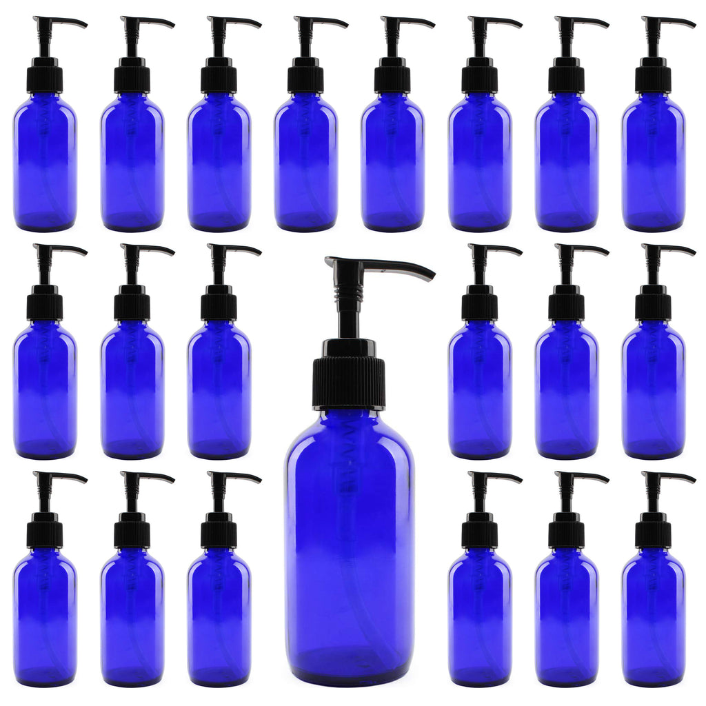 4oz Cobalt Glass Pump Bottles (24 Pack, Blue) - 6X_SH_1422_BUNDLE