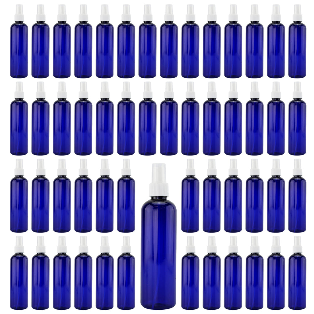 8oz Blue PLASTIC Spray Bottles w/ Fine Mist Atomizers (120-Pack, White Top) - 20X_SH_1805_BUNDLE