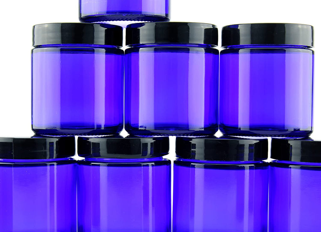 4oz Cobalt Blue Glass Straight Sided Cosmetic Jars (120-Pack) - 10X_SH_913_BUNDLE