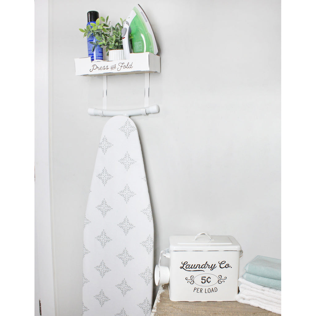 Farmhouse Enamelware Ironing Board Caddy (White, Case of 4) - 4X_SH_2127_CASE