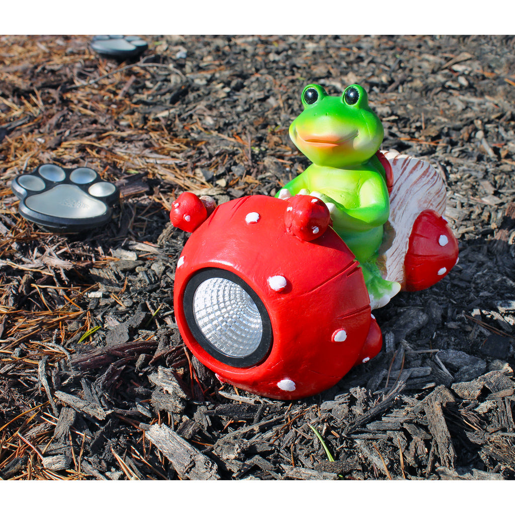 Solar Light Frog on Mushroom for Garden - sh2385es1