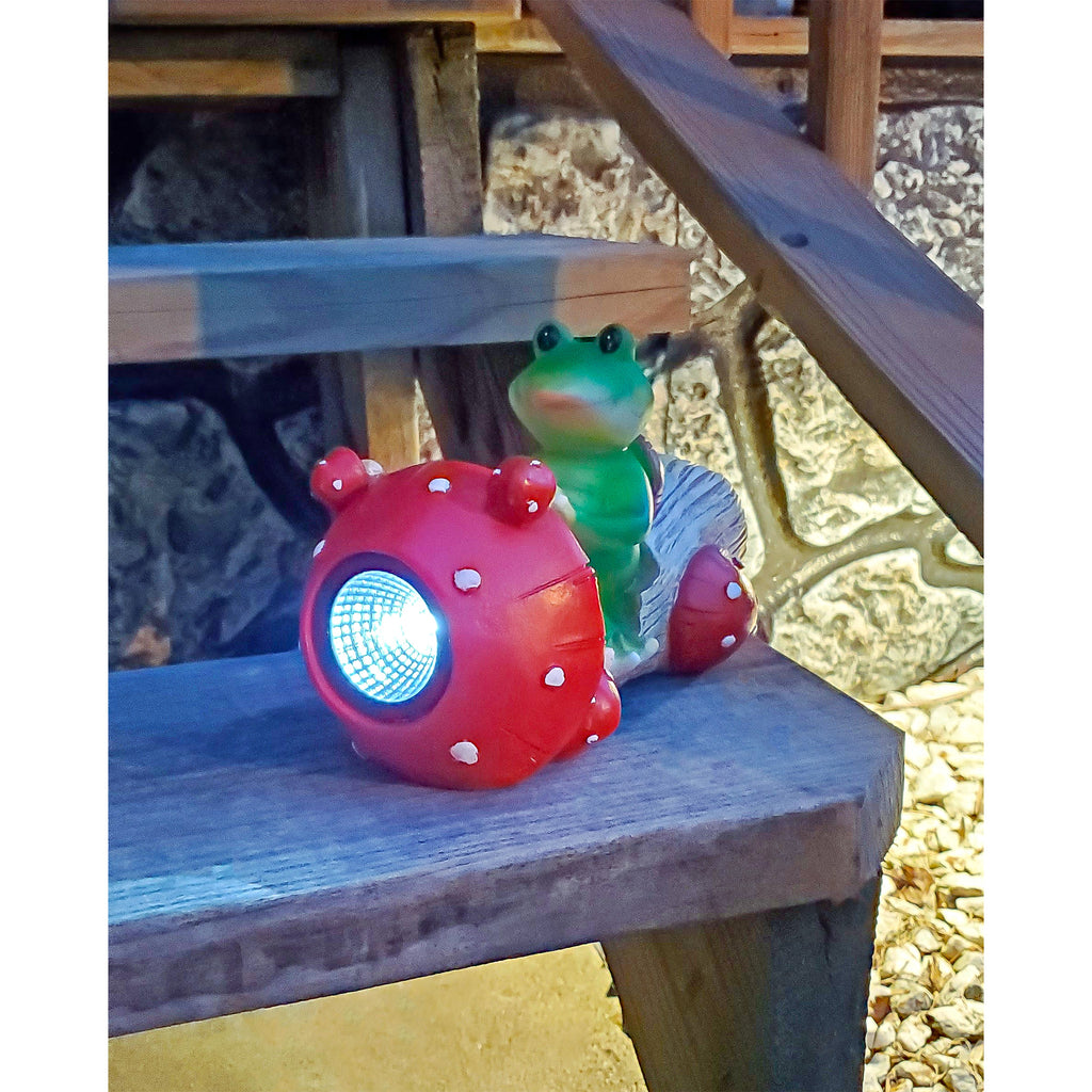 Solar Light Frog on Mushroom for Garden (Case of 8) - 8X_SH_2385_CASE