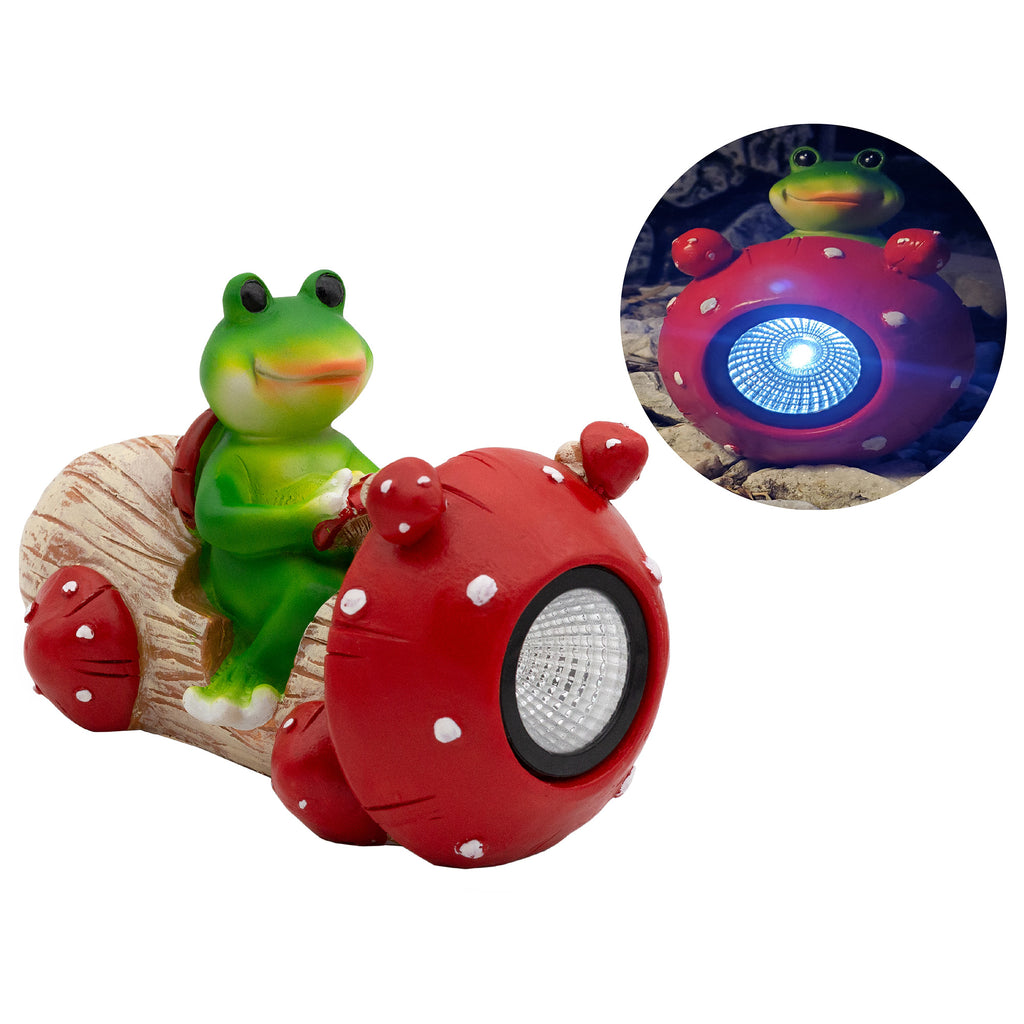 Solar Light Frog on Mushroom for Garden (Case of 8) - 8X_SH_2385_CASE