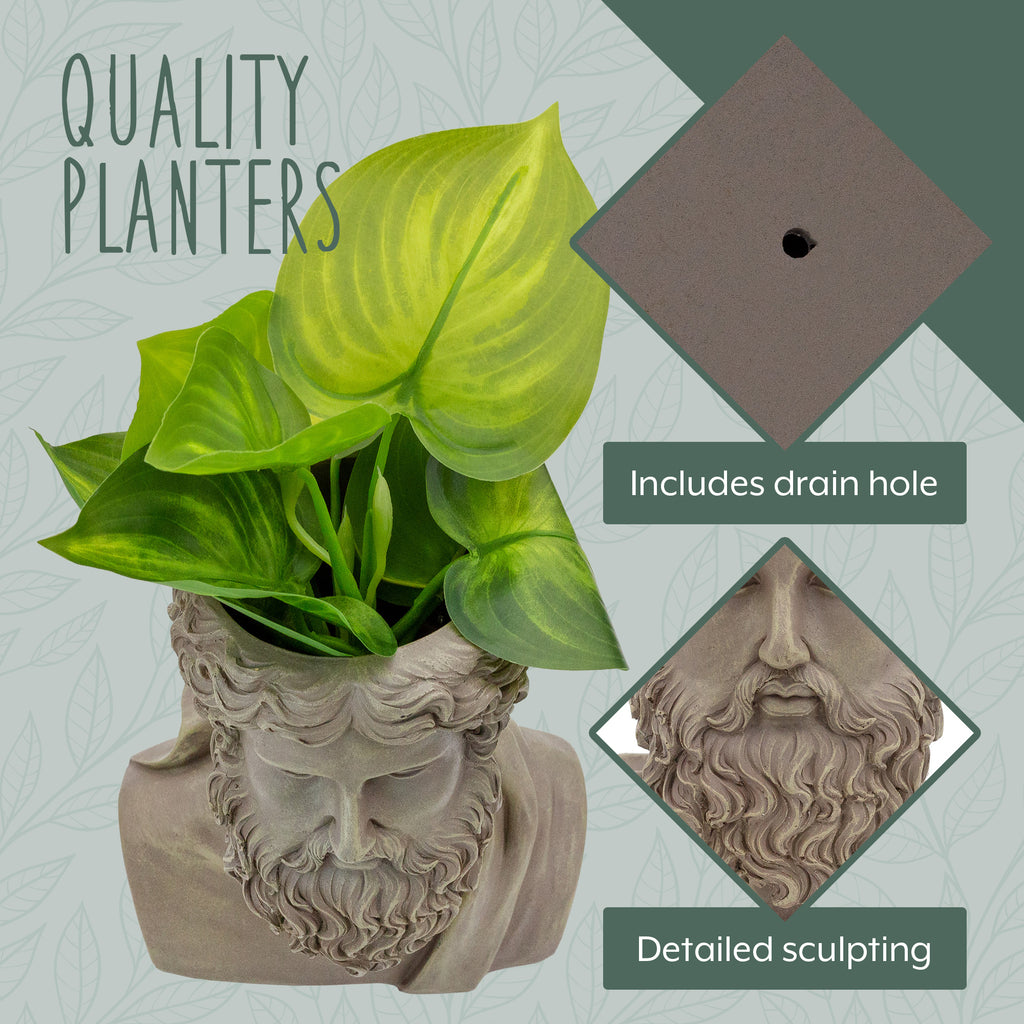 Greek God Zeus Planter Pot (Large Size, Case of 8) - 8X_SH_2390_CASE