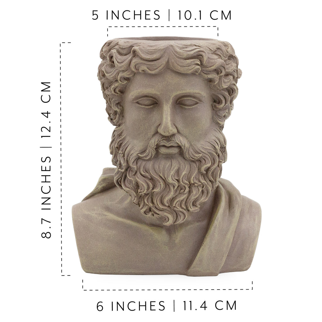 Greek God Zeus Planter Pot (Large Size, Case of 8) - 8X_SH_2390_CASE