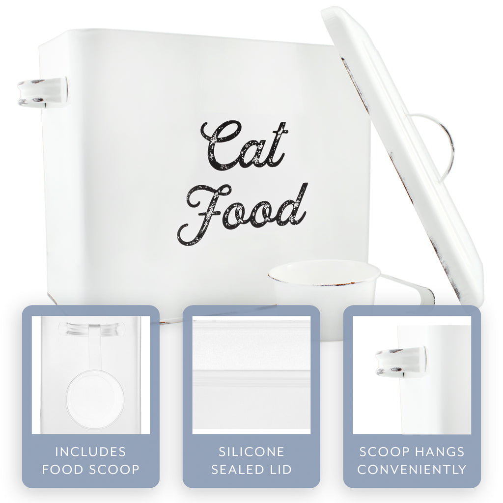 Farmhouse Cat Food Container (White, Case of 6) - 6X_SH_2392_CASE