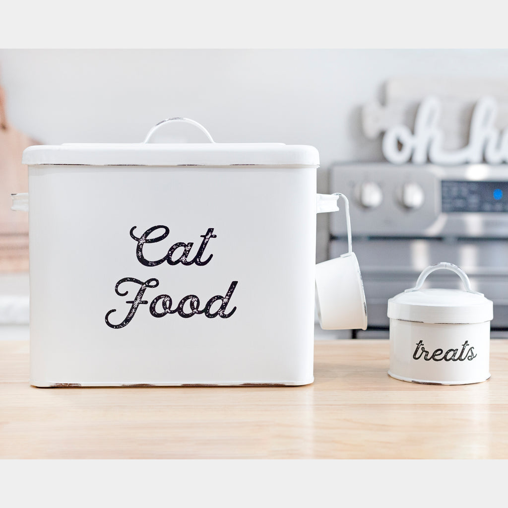 Farmhouse Cat Food Container (White, Case of 6) - 6X_SH_2392_CASE