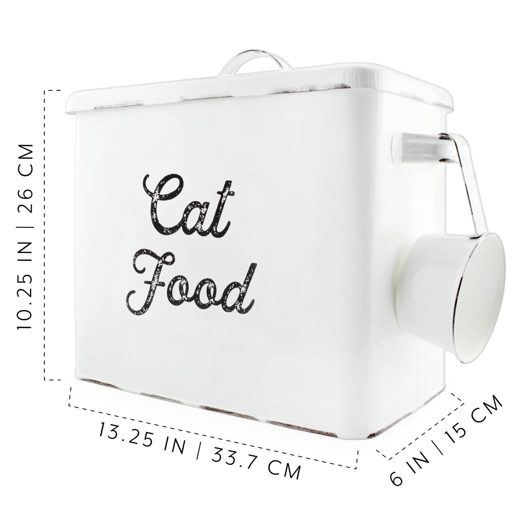Farmhouse Cat Food Container (White) - sh2392ah1