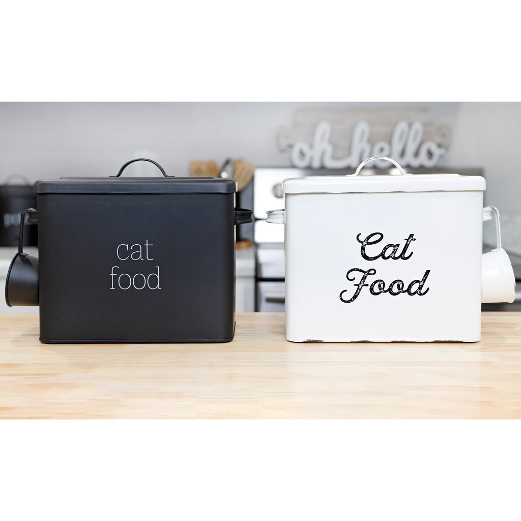 Farmhouse Cat Food Container (Black) - sh2393ah1