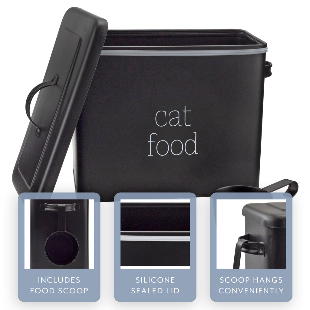 Farmhouse Cat Food Container (Black) - sh2393ah1