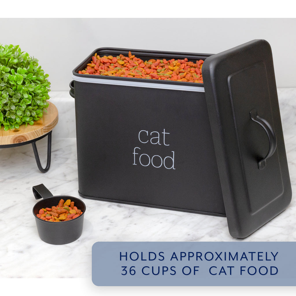 Farmhouse Cat Food Container (Black, Case of 6) - 6X_SH_2393_CASE