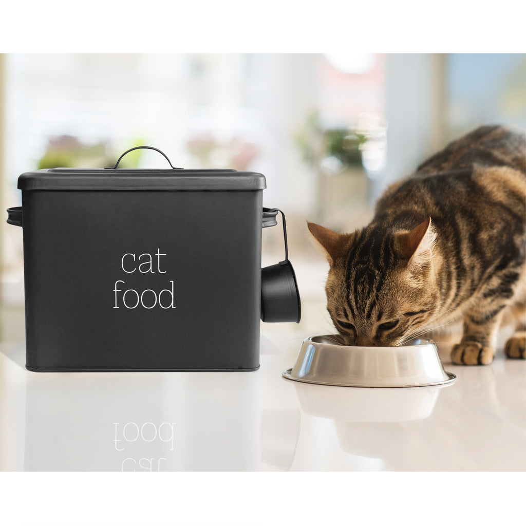 Black Enamelware Cat Food Container - sh2393ah1