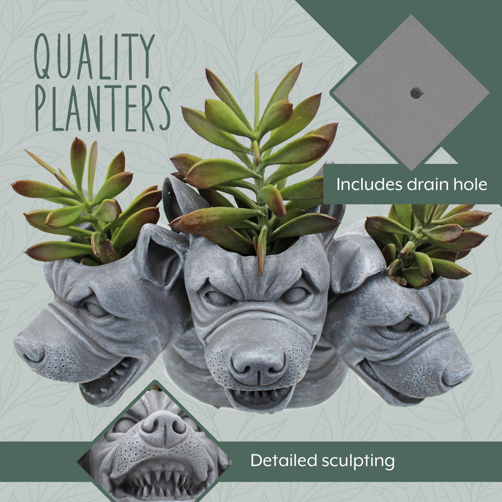 Cerberus 3-Headed Dog Planter (Case of 6) - 6X_SH_2394_CASE