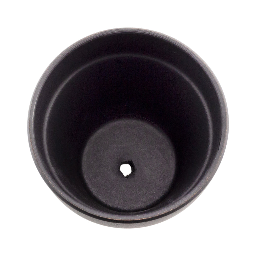 Black Terracotta Pots w/ Saucers (Pint Size, Case of 48) - 12X_SH_2291_CASE