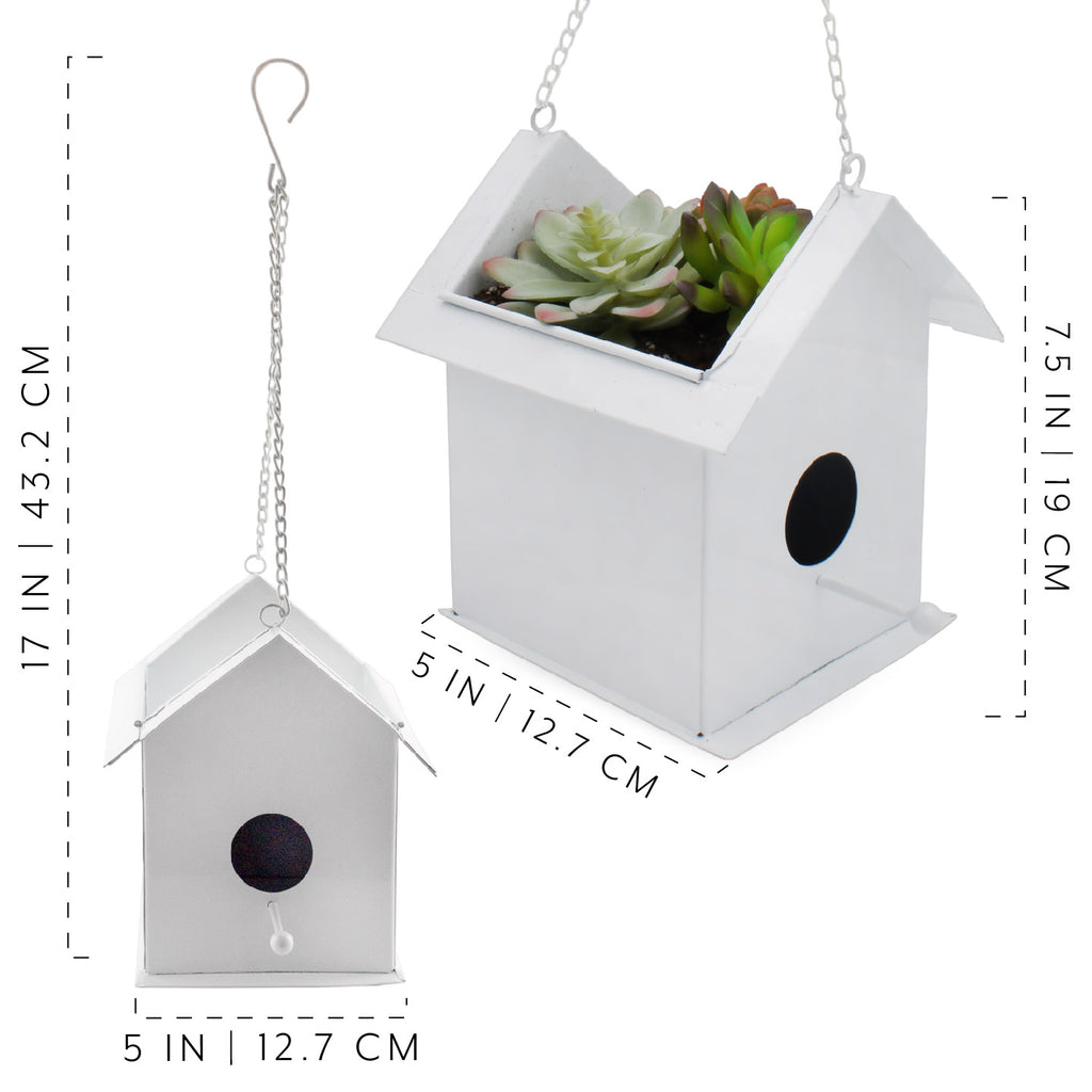 Metal Birdhouse Hanging Planter (Case of 12) - 12X_SH_2299_CASE