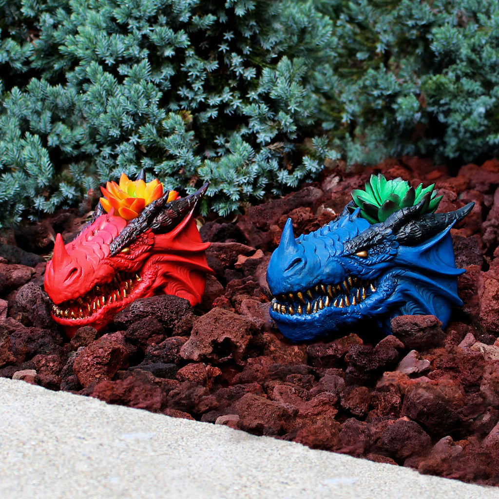 Dragon Head Planter Pots (6-Inch, Set of 2) - sh2298es1