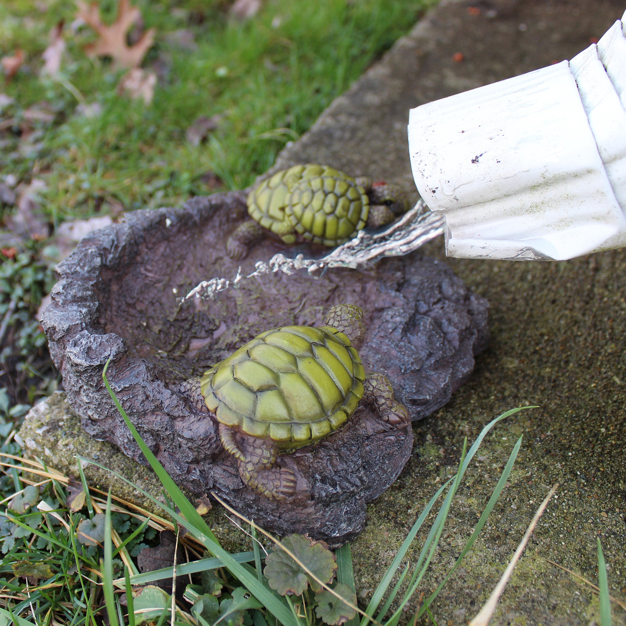 Turtle Splash Guard Esterno Turtles Splash Block; Resin Turtle Pond Gutter Downspout ...