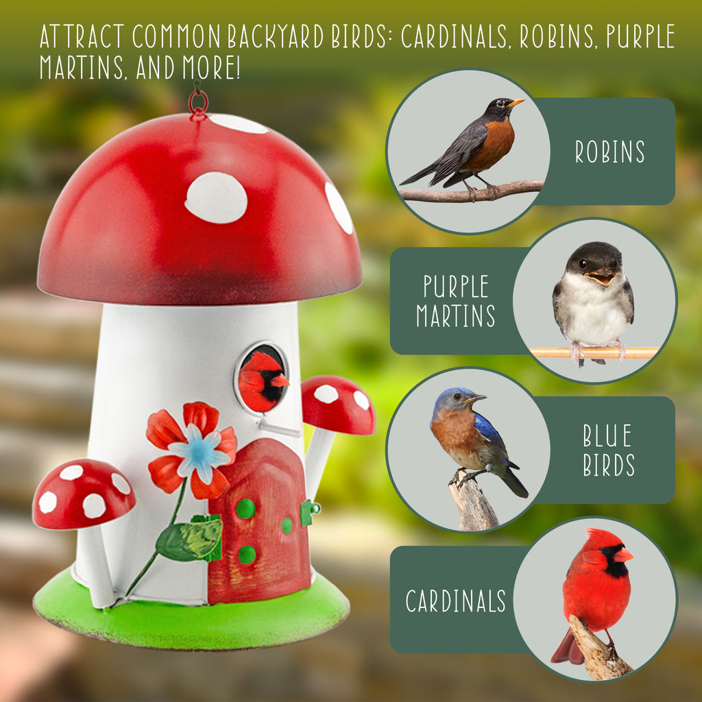 Mushroom Shaped Birdhouse (Case of 6) - 6X_SH_2416_CASE