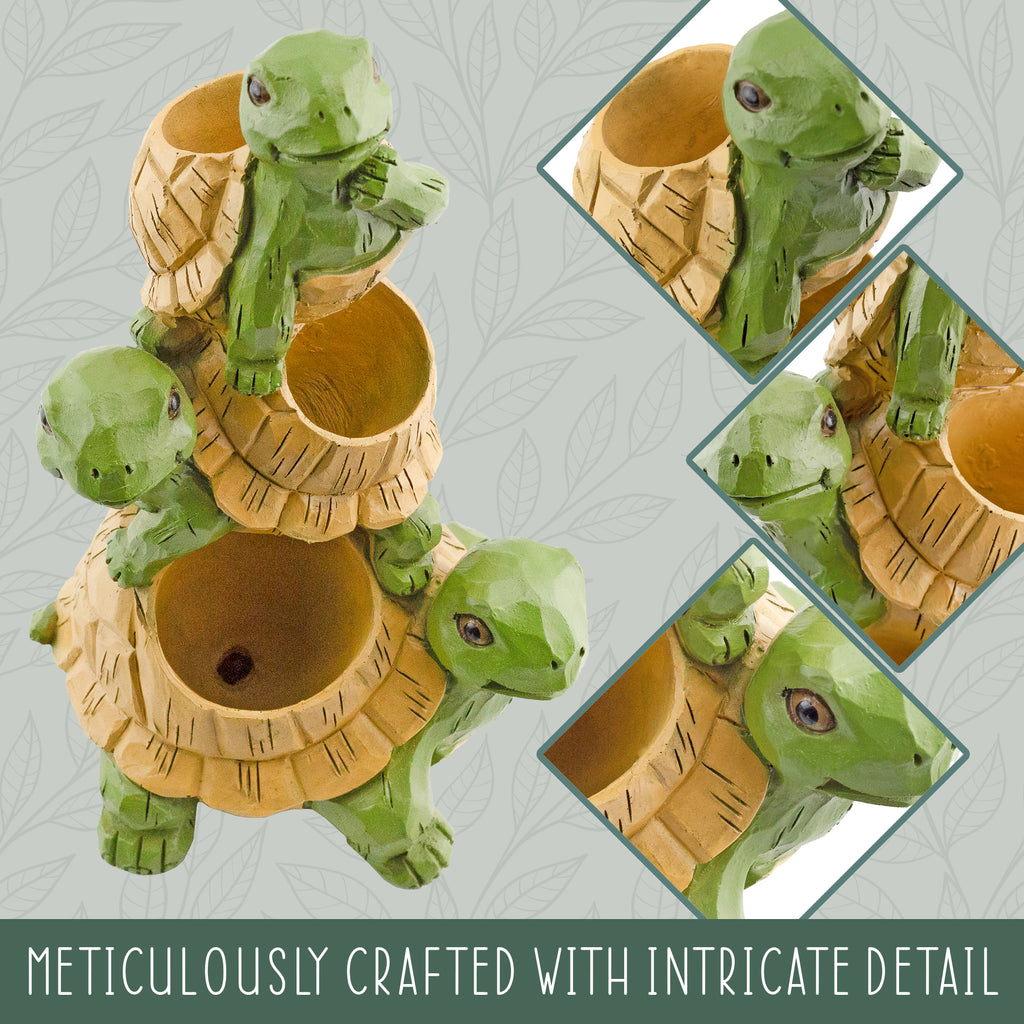 Stacked Turtle Planter (Case of 9) - 9X_SH_2421_CASE