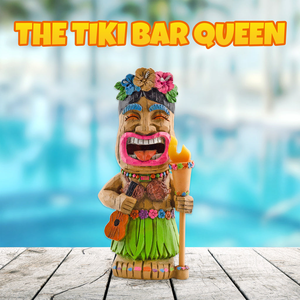 Tiki Queen Solar Garden Statue - sh2431dar0x