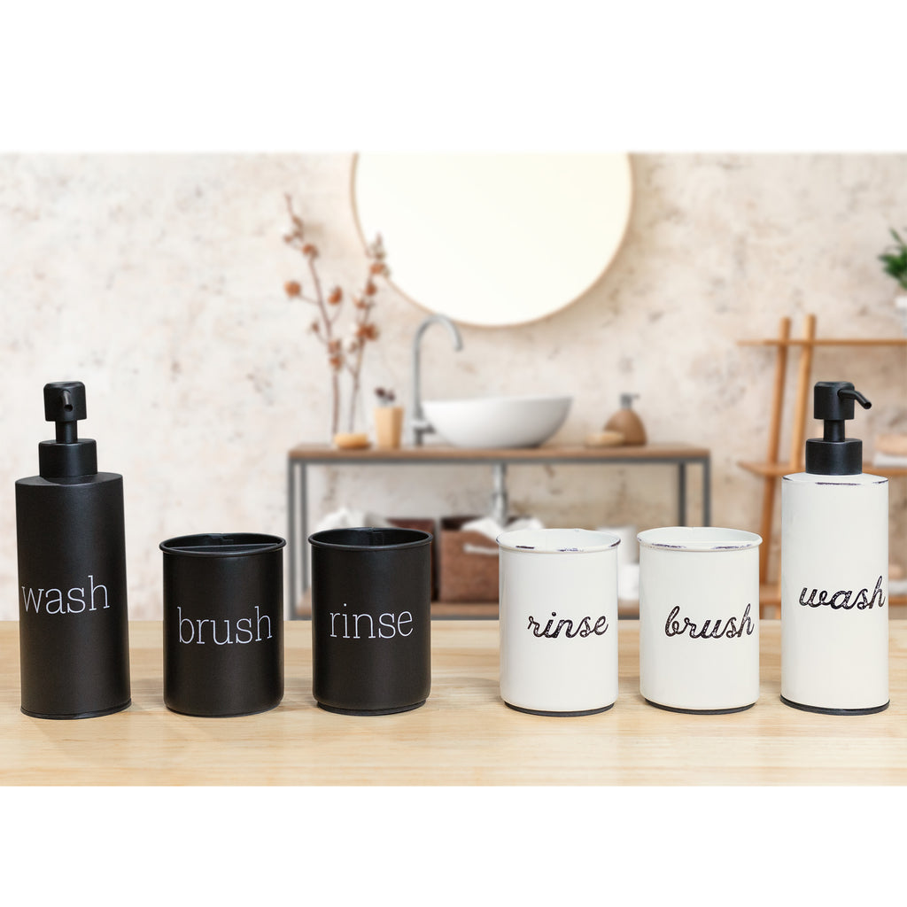 Farmhouse Bathroom Accessories Set (3-Piece Set, Black) - sh2430ah1