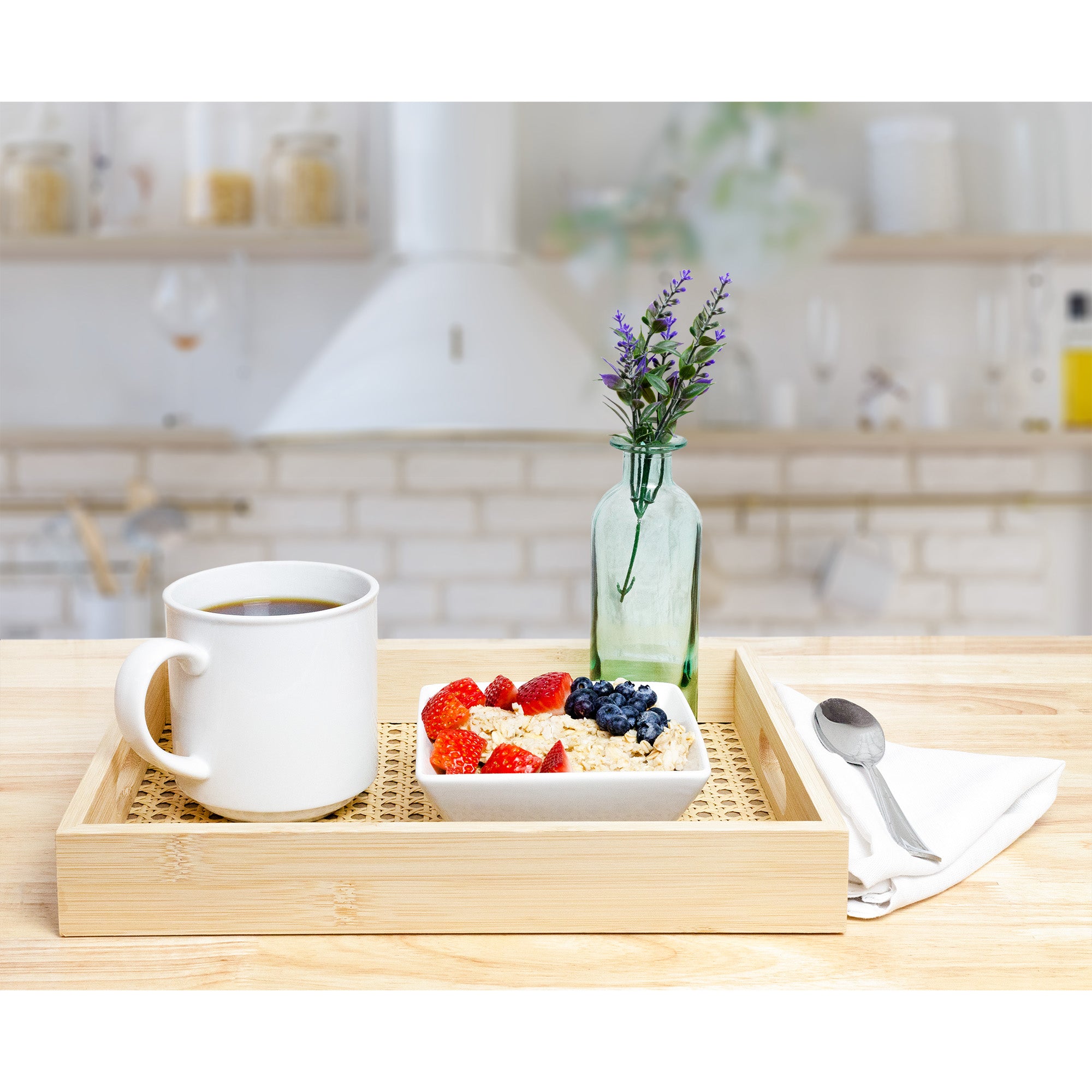 AuldHome Enamelware Farmhouse Snack Caddy (White); Rustic
