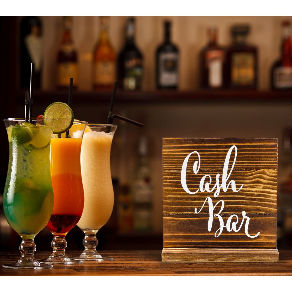 Open Bar / Cash Bar Reversible Sign for Wedding Receptions and Events (Case of 72) - 72X_SH_2448_CASE