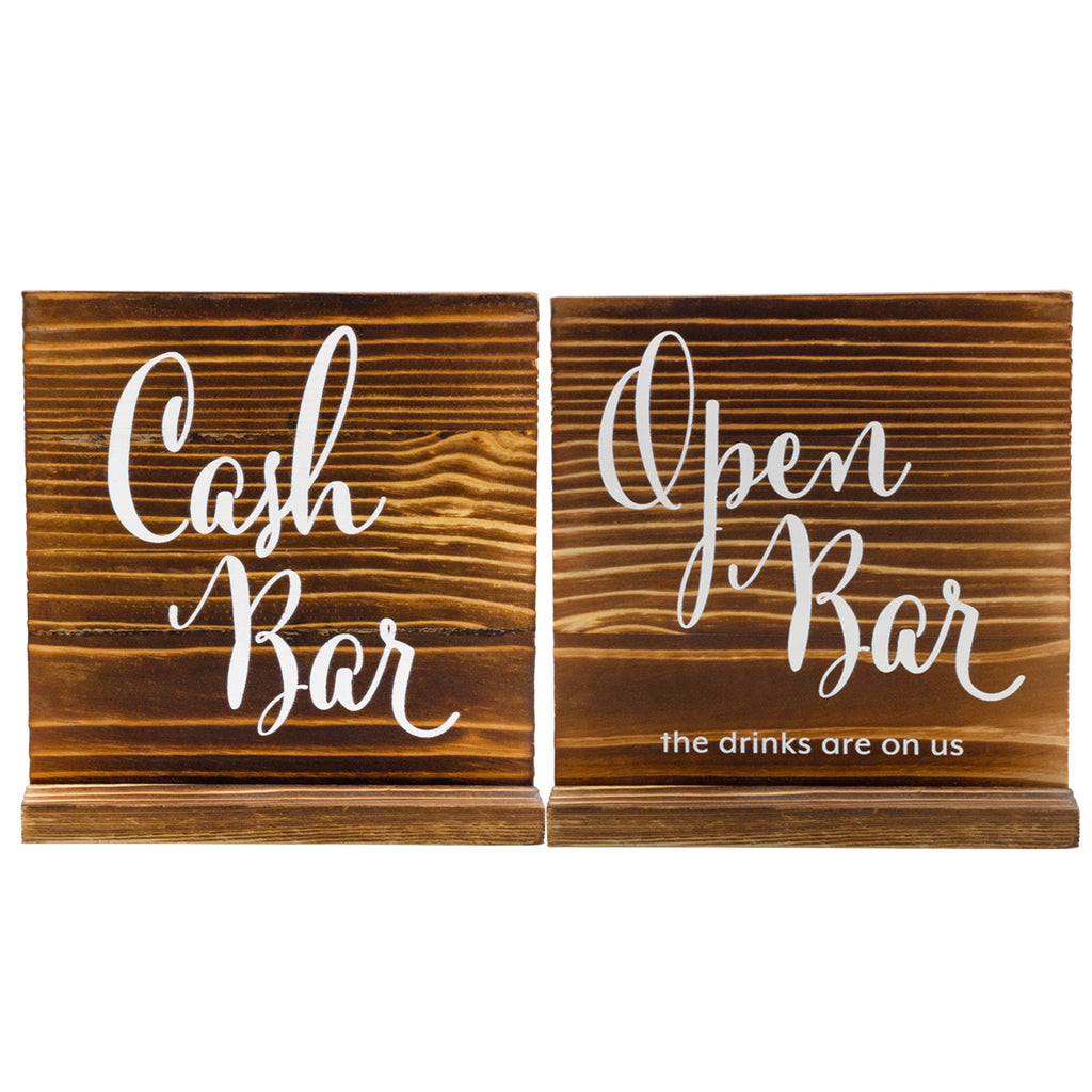 Open Bar / Cash Bar Reversible Sign for Wedding Receptions and Events (Case of 72) - 72X_SH_2448_CASE