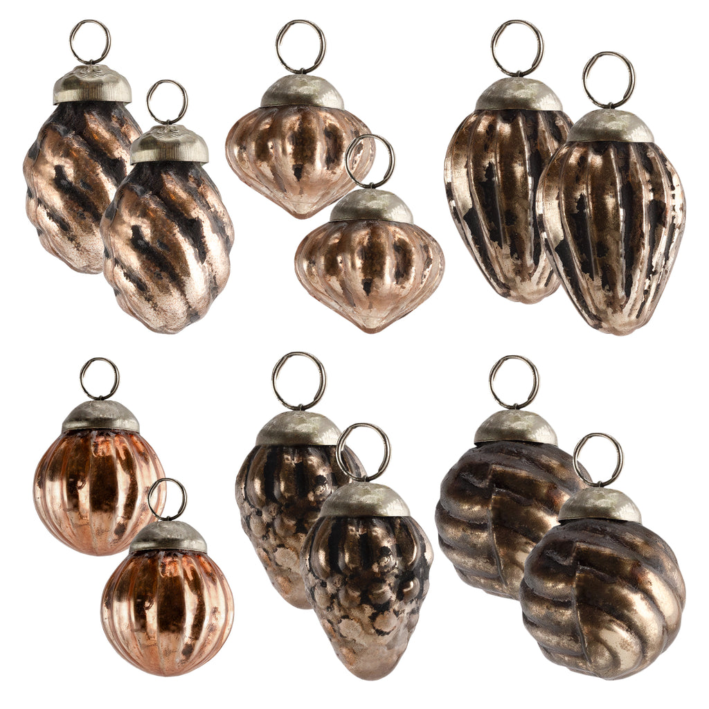 Small Glass Finial Ornaments (Set of 12, Copper) - sh2531ah1