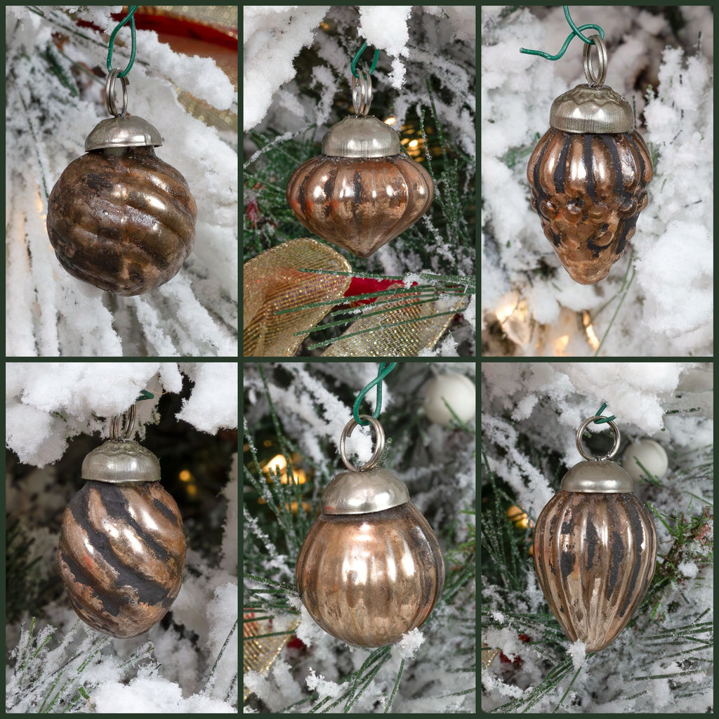 Small Glass Finial Ornaments (Set of 12, Copper) - sh2531ah1