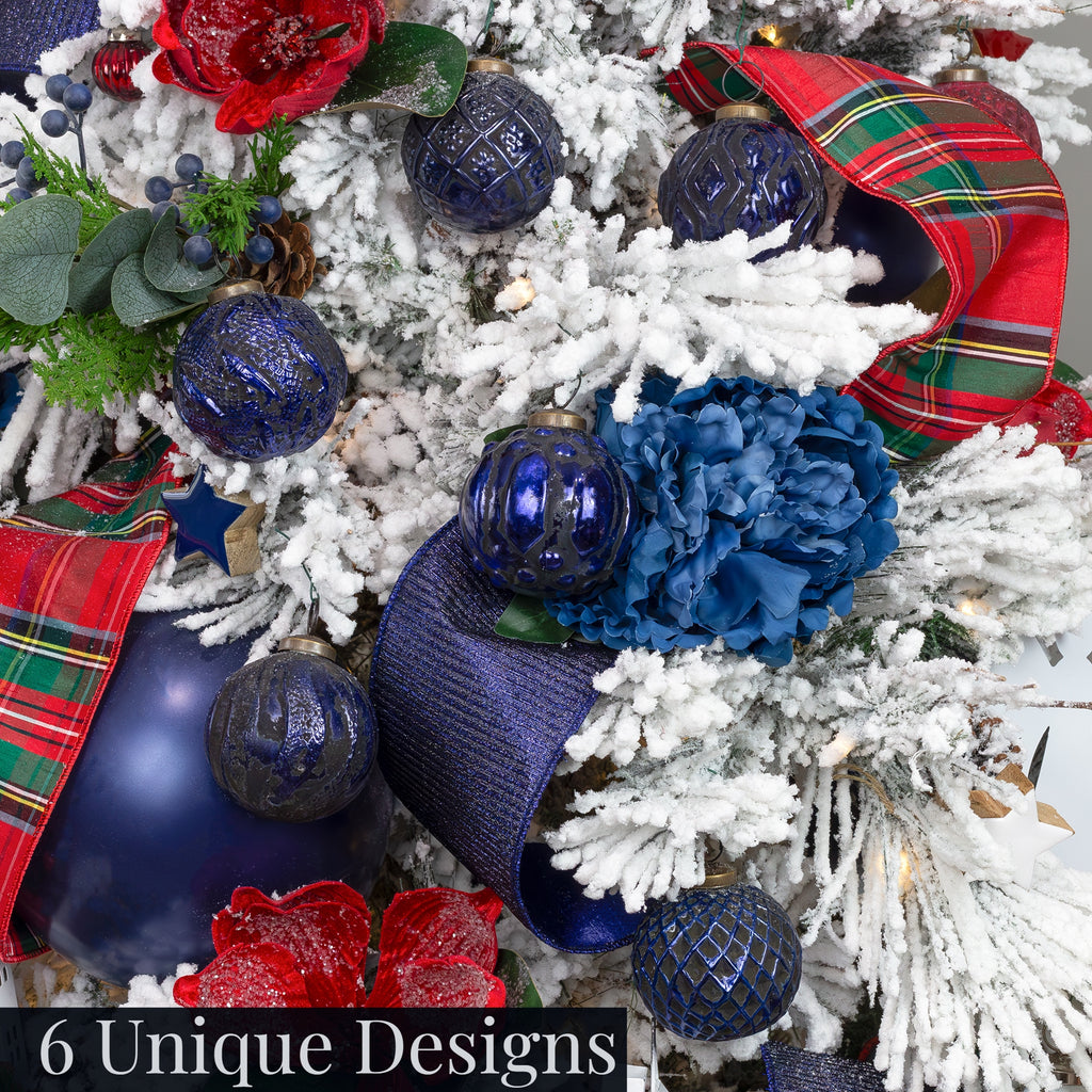 Farmhouse Ball Ornaments (Set of 6, Blue) - sh2533ah1