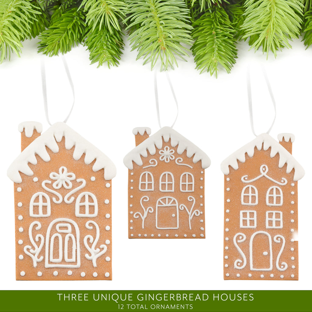 Gingerbread House Christmas Ornaments (Set of 12) - sh2536ah1